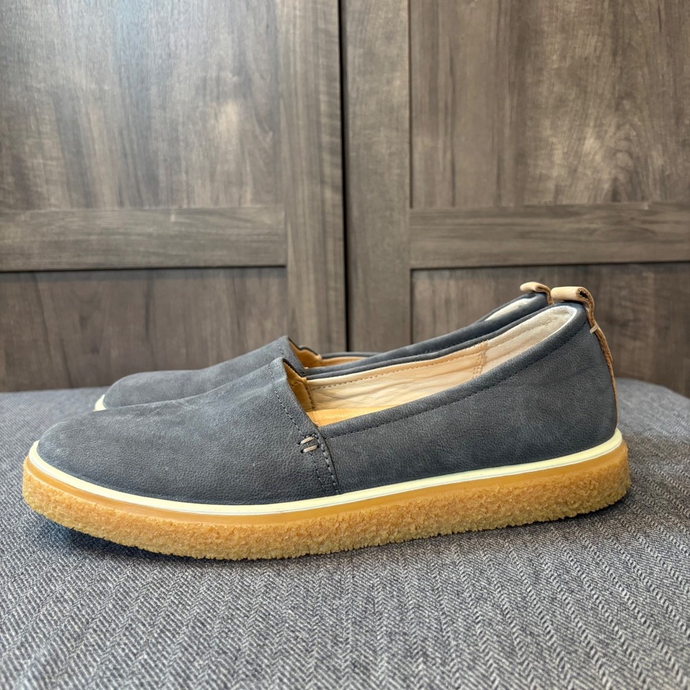 ECCO Crepetray Slip On Grey Leather Crepe Sole Loafers Womens 39 US 8